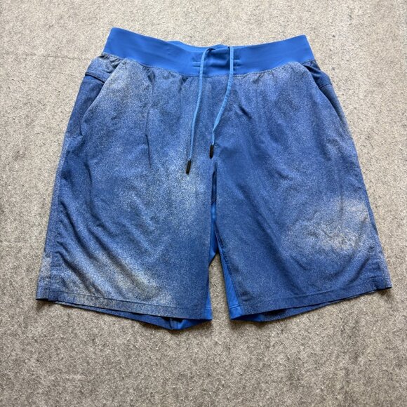 Lululemon License to Train Shorts Men L Blue Marbled Linerless 10" - Picture 1 of 16